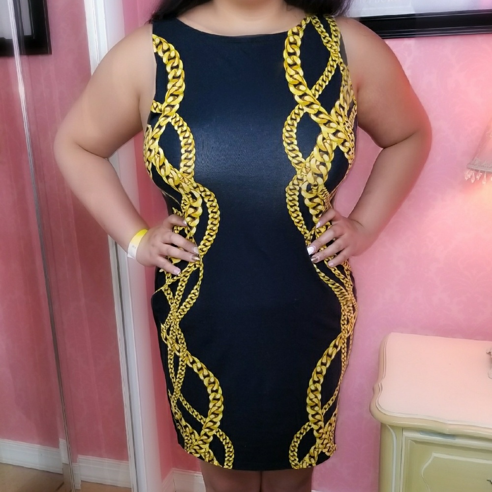 Black & Gold Chains dress